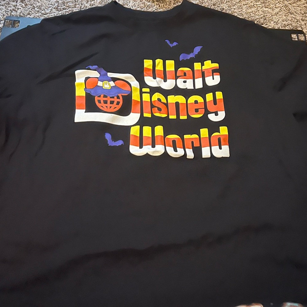 Disney Halloween Black Tee with Colorful Walt Disney World Design 2XL